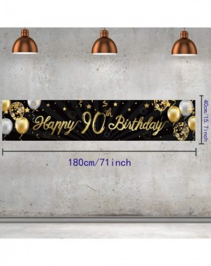 Banners & Garlands Happy 90th Birthday Banner Sign Gold Glitter 90 Years Birthday Party Decorations Supplies Anniversary Cele...