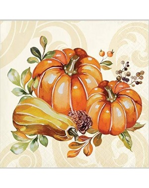 Party Packs Fall Thanksgiving Friendsgiving Party Supplies- Autumn Wreath Design- 16 Guests- 65 Pieces- Disposable Paper Dinn...
