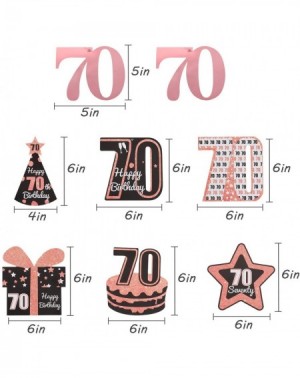 Banners & Garlands Happy 70th Birthday Decorations- 8Pcs 70th Hanging Swirls- 70 Year Old Birthday Cake Hat Present Star Part...