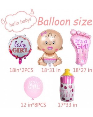Balloons 13pcs It's A Girl Baby Shower Decorations It is A Girl Balloons Girl Baby Shower Balloons Pink Baby Bottle Feet Ball...
