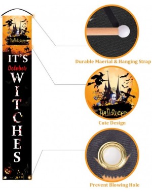 Banners Halloween Welcome Signs - Trick or Treat & It's October Witches Halloween Signs - C519DEGHKUA $8.05