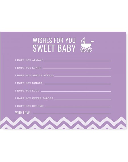 Banners & Garlands Lavender Chevron Girl Baby Shower Collection- Games- Activities- Decorations- Wishes for Baby Cards- 20-Pa...