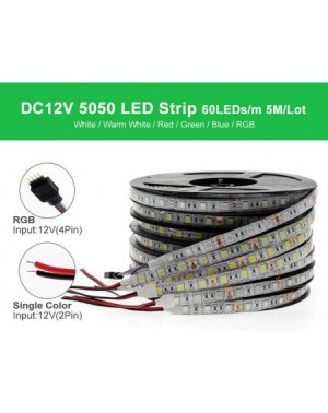 Rope Lights 16.4ft/5M LED Strip Lights- 300LEDs 12V LED Strip SMD 5050 2835 Flexible 3M Tape Strip Light for Home Decoration ...