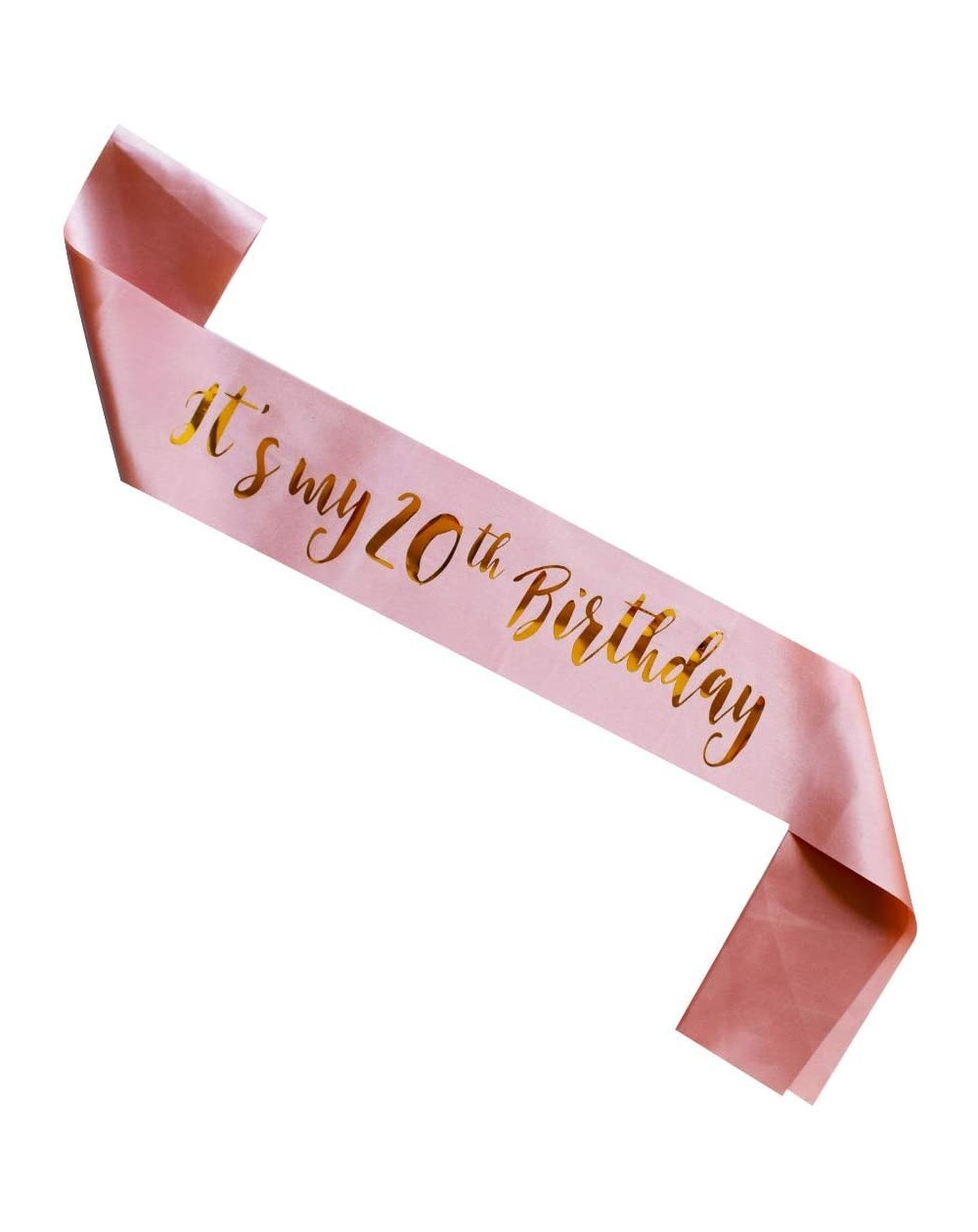 Favors It's My 20th Birthday sash- Rose Gold Girl 20 Years Birthday Gifts Party Supplies- Pink Party Decorations - CH18I37SK4...