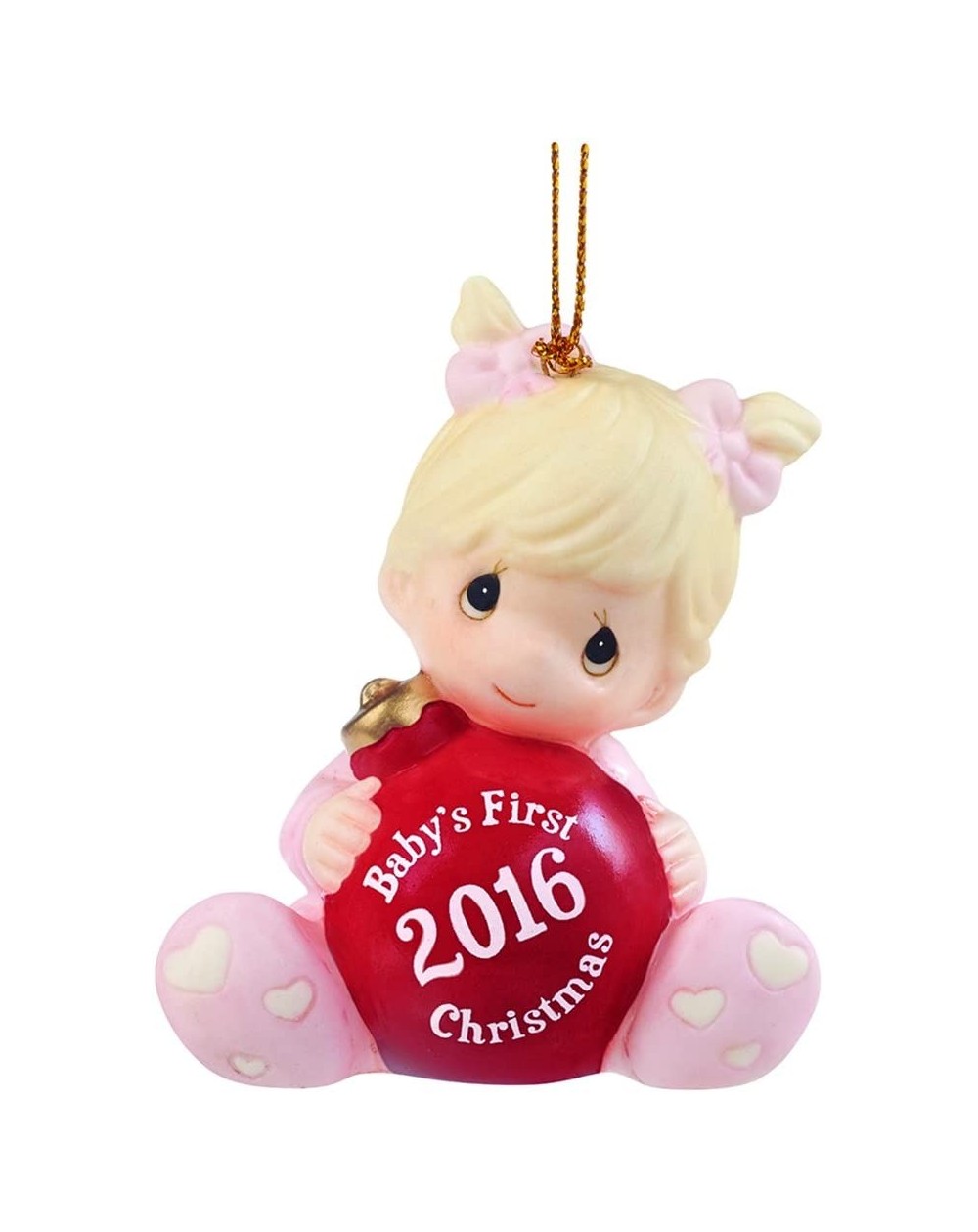 Ornaments Precious Moments- Baby's First Christmas 2016"- Baby Girl- Bisque Porcelain Ornament- 161005 - Girl - CR12CZH808V $...