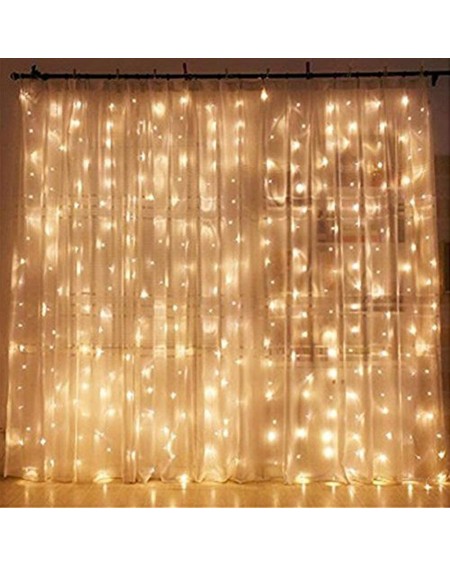 Indoor String Lights 300 LED Window Curtain String Light Wedding Party Home Garden Bedroom Outdoor Indoor Wall Decorations- W...