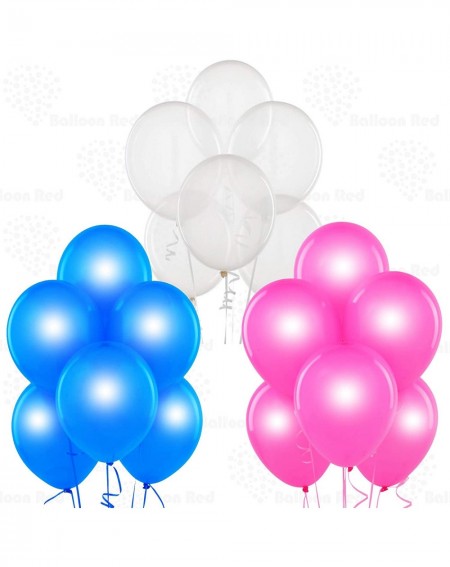 Balloons Clear/Metallic Blue/Pearl Fuchsia 12 Inch Latex Balloons 24 Pack Thickened Extra Strong for Baby Shower Garland Wedd...