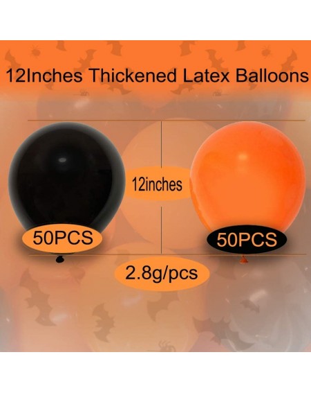 Balloons 100pcs 12Inches Thicken Latex Balloons (50pcs Orange Balloons and 50pcs Black Balloons). Premium Party Balloons for ...