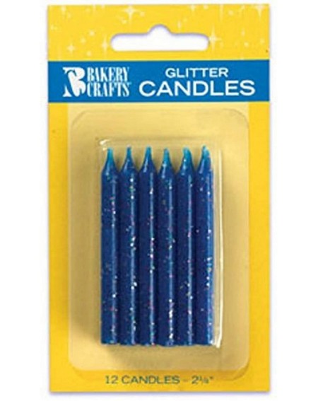 Birthday Candles Glitter Birthday Candles- 2.25-Inch- Blue - CN11NF8MFO5 $9.15