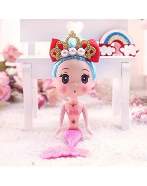 Cake & Cupcake Toppers 4pcs Pink Mermaid Doll Cake Toppers for Ocean Theme Party- Princess Mermaid Doll Figures for Girls Cak...