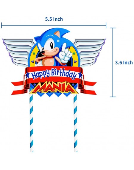 Balloons Sonic the Hedgehog birthday party supplies package- including banner cake top hat 24 cake top hat 20 balloon party s...