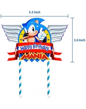 Balloons Sonic the Hedgehog birthday party supplies package- including banner cake top hat 24 cake top hat 20 balloon party s...