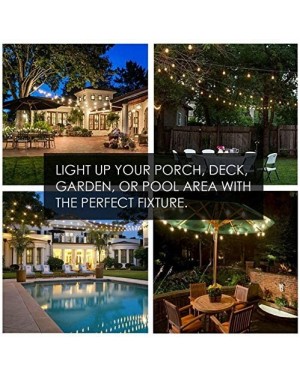 Outdoor String Lights 48ft White Outdoor String Light Kit with 1W Dimmable LED Bulbs for Outdoor Weddings Lights- Commercial ...