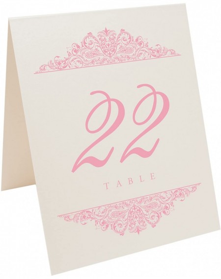 Place Cards & Place Card Holders Paisley Table Numbers (Select Color/Quantity)- Champagne- Pink- 1-15- Perfect for a Wedding-...