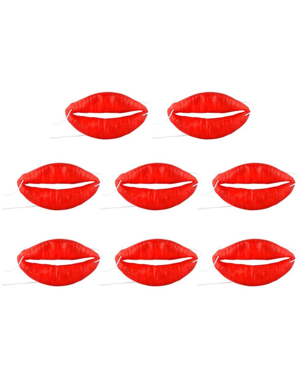 Party Favors 8pcs Halloween Big Red Lips Big Mouth Halloween Funny Horror Masquerade Cosplay Costume Props - C018XHENT9Y $12.54