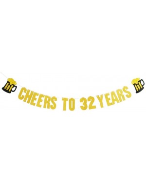 Banners & Garlands Cheers 32nd Birthday Decorations-God Glitter 32 Birthday and 32 Anniversary Party Decorations-Cheers to 32...