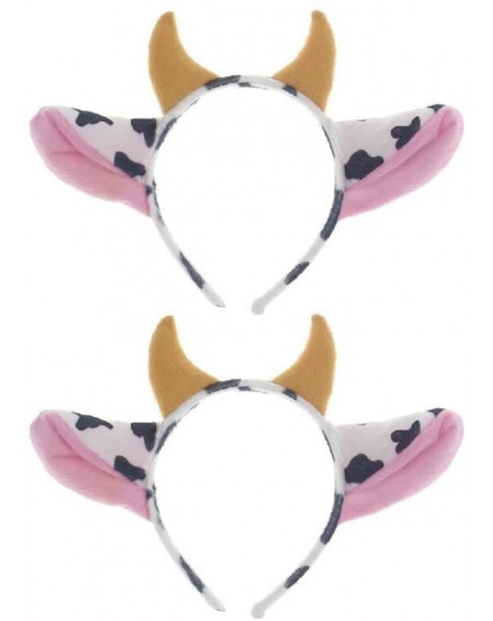 Party Hats Cow Headband 2pcs Cartoon Headband Cow Ears and Horns Design Headband Hairhoop Hair Accessiores- Halloween Christm...
