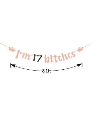 Banners & Garlands Rose Gold Glitter I'm 17 Bitches Banner - Happy 17th Birthday Banner - Girl's 17th Birthday Party Decorati...