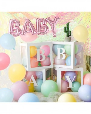 Favors Baby Shower Decoration Balloon Box - 4 pcs Transparent Balloons Blocks with Letter BABY with balloons- centerpieces pa...