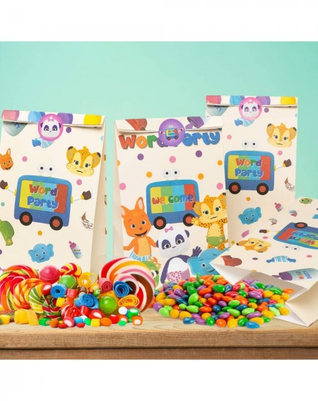 Party Favors 24 Pack Word Party Paper Bags- Cartoon Party Favor Gift Bag Recyclable Goodies Candy Treat Bags for Kids Theme B...