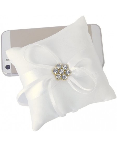 Ceremony Supplies 1010cm Ring Bearer Pillow Wedding Ring Pillow Wedding Ring Bearer(White) - CT12G2YIMNV $18.33