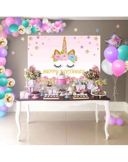 Party Tableware Unicorn Birthday Party Supplies Decorations For Girls- Rainbow Unicorn Party Backdrop And Balloons Kit For Ph...
