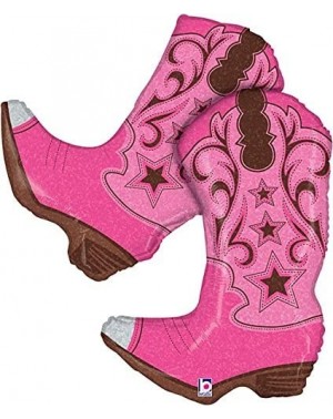 Balloons 1 x Pink Dancing Boots Holographic Shape 36"/91 cm - C917Y0XQUTX $8.72