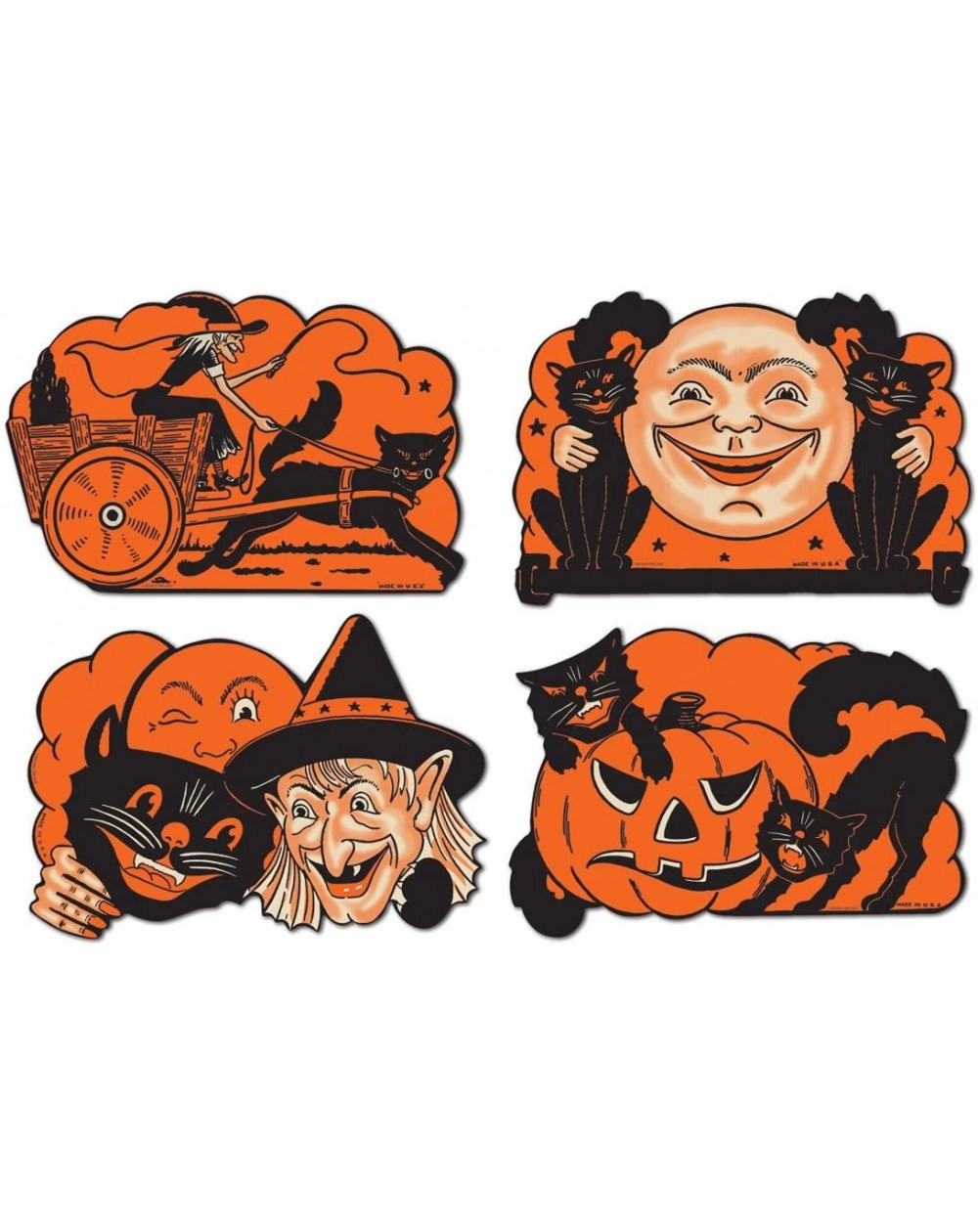 Banners & Garlands 4-Pack Halloween Cutouts- 9-Inch - C111D70J96N $12.20