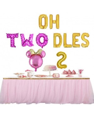 Balloons Oh Twodles Birthday Balloons- Pink Oh Twodles Balloon Birthday Banner Minnie Mouse Party Supplies Number 2 Balloon f...