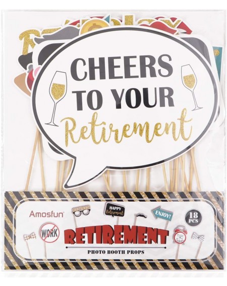 Photobooth Props 18PCS Retirement Photo Booth Props Kit No DIY Required Photo Props Retirement Party Supplies Gifts and Decor...