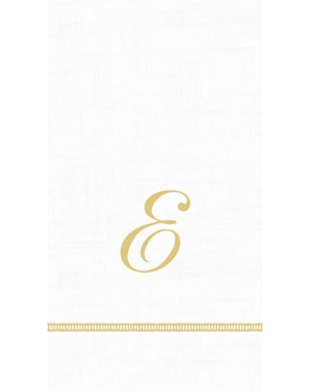Tableware 3-Ply Paper Hemstitch Script White Monogram- 15 Count Guest Towel Napkins Letter E- Set of 2 - E - C718DY4DLKY $39.57