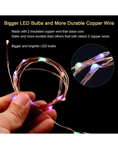 Outdoor String Lights Color Changing Fairy Lights USB Plug in with Remote Dimmable- 33ft 100 LEDs Multi-Colored Firefly Twink...