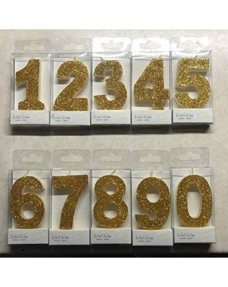 Birthday Candles Ultra Sparkle Gold Glitter Birthday Number 8 Candle - Cake Topper - 3.25" (8.25cm) - Nr 8 - 8 - C7192984O0H ...