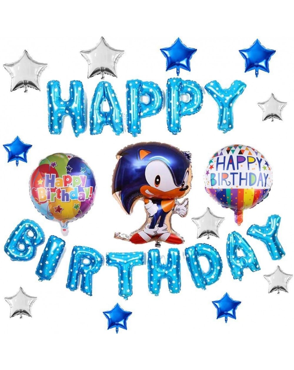 Balloons Sonic the Hedgehog Balloons Sonic Birthday Decorations For Kids-Sonic Party Supplies Sonic Happy Birthday Banner Set...