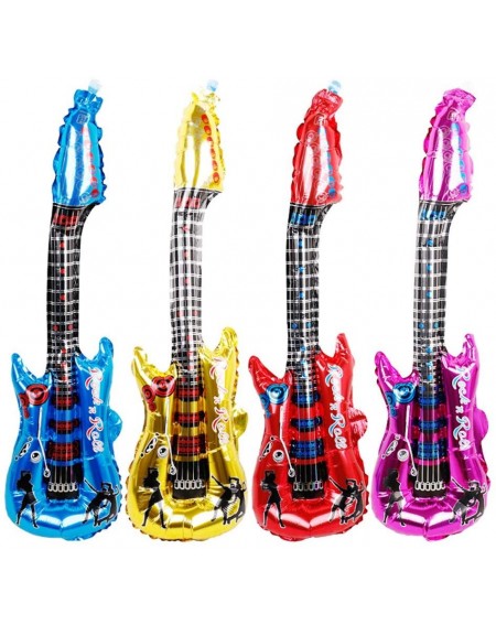 Balloons 24 Pcs Inflatable Guitar- 11.8 x 31.5 Inch Foil Guitar Balloon for Party Decoration - CZ18T9T568G $20.54