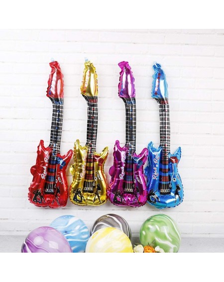 Balloons 24 Pcs Inflatable Guitar- 11.8 x 31.5 Inch Foil Guitar Balloon for Party Decoration - CZ18T9T568G $7.61