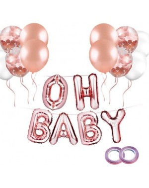 Balloons Rose Gold OH BAbY Letter Balloons(16 Inch)- Mylar Foil Letter Balloons for Baby Girl Shower Decorations Backdrop-Ext...
