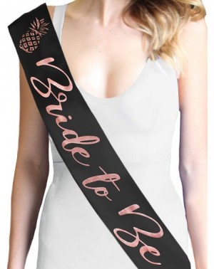 Adult Novelty Bachelorette Party Sash Supplies - Glam Rose Gold Bride to Be Glitter Pineapple Satin Sash - Bride to Be Sash f...