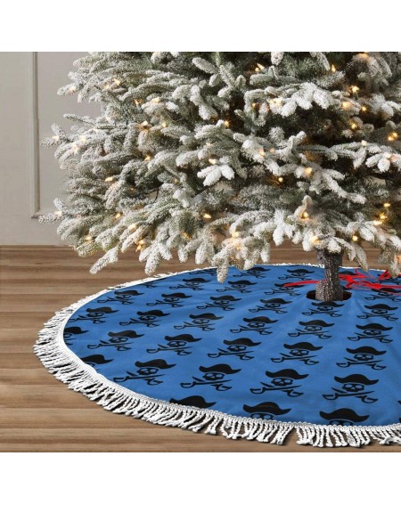 Tree Skirts Pirate Skull Christmas Tree Skirt for Decor- New Year Festive Holiday Party Decoration with White Fringed Lace - ...