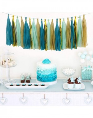 Party Packs 20Pcs Wedding Party Tassel Sage Green Champagne Gold and Teal Tassel Garland for Rustic Style Bridal Shower Baby ...