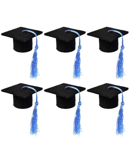 Favors 6pcs Mini Graduation Caps with Tassel Doctoral Hat Shaped Wine Bottle Covers Grad Cap Decoration Ornaments for Graduat...