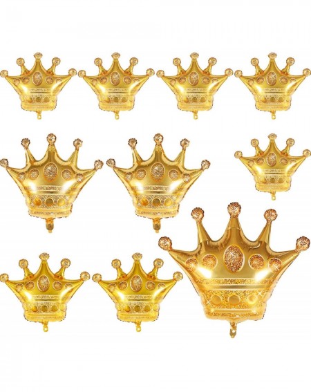 Balloons 10 Pieces Gold Crown Balloons Aluminum Foil Crown Balloons for Baby Shower Wedding Birthday Party Accessories- 4 Siz...