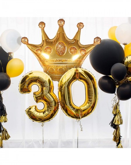 Balloons 10 Pieces Gold Crown Balloons Aluminum Foil Crown Balloons for Baby Shower Wedding Birthday Party Accessories- 4 Siz...