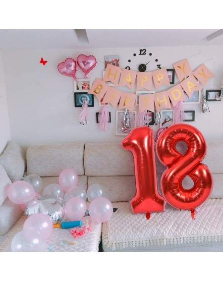 Balloons 40 Inch Red Large Numbers Balloons 0-9- Number 0 Digit 0 Helium Balloons- Foil Mylar Big Number Balloons for Birthda...