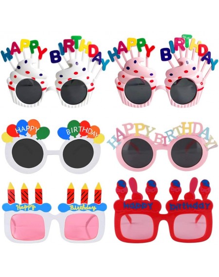 Adult Novelty Novelty Birthday Glasses - Birthday Photo Props Funny Sunglasses - Birthday Party Favors for Kids & Adults 6 Pa...