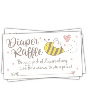 Invitations 50 Baby Bee Diaper Raffle Tickets for a Girl or Gender Neutral Baby Shower - Invitation Inserts - Mom to Bee Baby...