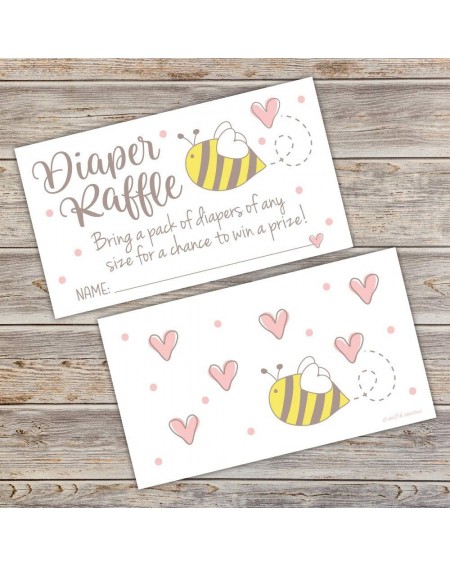 Invitations 50 Baby Bee Diaper Raffle Tickets for a Girl or Gender Neutral Baby Shower - Invitation Inserts - Mom to Bee Baby...