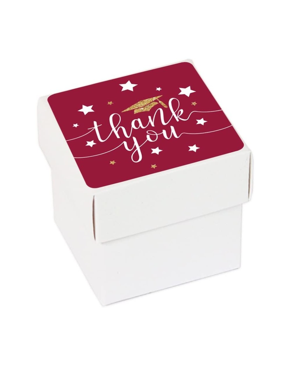 Favors Burgundy Maroon and Gold Glittering Graduation Party Collection- Favor Box DIY Party Favors Kit- Graduation Thank You-...