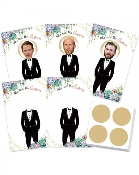 Party Games & Activities Bridal Shower Game- LANMOK"Who Has The Groom" 22pcs Floral Design Scratch Off Celebrity Cards Ticket...