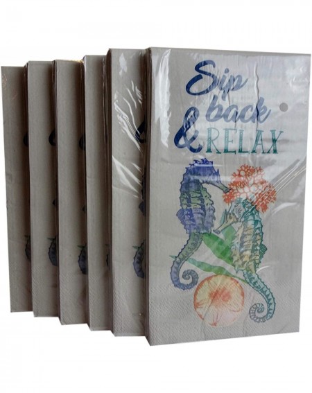 Tableware Seahorse Ocean Paper Guest Towels or Dinner Napkins- 14 Count (Pack of 6) - CB18TI3NM6E $35.99